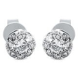 Ohrstecker 18 kt WG, 2 Brill. 0,40 ct, TW-si, 16 Brill. 0,40 ct, TW-si
