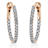 Creolen 18 kt RG, 46 Brill. 0,75 ct, TW-si