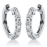 Creolen 18 kt WG, 10 rund 0,39 ct, TW-si, 24 Brill. 0,11 ct, TW-si