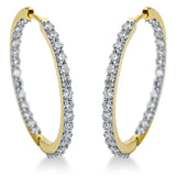 Creolen 18 kt GG, 60 Brill. 0,90 ct, TW-si