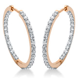 Creolen 18 kt RG, 60 Brill. 0,90 ct, TW-si