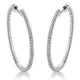Creolen 18 kt WG, 122 Brill. 0,33 ct, TW-si