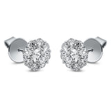 Ohrstecker 18 kt WG, 16 Brill. 0,45 ct, TW-si, 2 Brill. 0,30 ct, TW-si