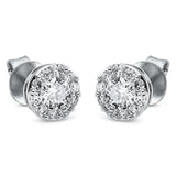 Ohrstecker 18 kt WG, 20 Brill. 0,30 ct, TW-si, 2 Brill. 0,50 ct, TW-si