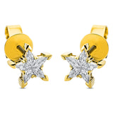 Ohrstecker 18 kt GG, 5 Fant-Schl. 0,17 ct, F-vsi/si, 5 Fant-Schl. 0,15 ct, F-vsi