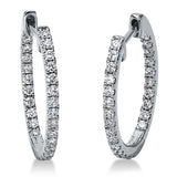 Creolen 18 kt WG, 50 Brill. 0,55 ct, TW-vsi