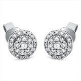 Ohrstecker 18 kt WG, 8 Brill. 0,09 ct, TW-si, 2 Princ. 0,07 ct, TW-vsi, 40 Brill. 0,21 ct, TW-si