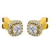 Ohrstecker 18 kt GG, 10 Brill. 0,25 ct, TW-si, 40 Brill. 0,21 ct, TW-si
