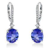 Ohrschmuck 18 kt WG, 18 Brill. 0,25 ct, TW-si, 2 Tansanit 5,81 ct blau