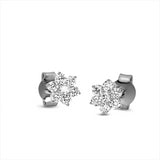Ohrstecker 18 kt WG, 2 Brill. 0,07 ct, TW-si, 12 Brill. 0,36 ct, TW-si