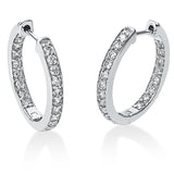 Creolen 18 kt WG, 40 Brill. 1,02 ct, TW-si