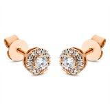 Ohrstecker 18 kt RG, 2 Brill. 0,19 ct, TW-si, 24 Brill. 0,09 ct, TW-si