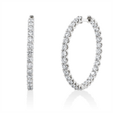 Creolen 18 kt WG, 60 Brill. 3,33 ct, TW-si