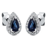 Ohrstecker 18 kt WG, 36 Brill. 0,10 ct, TW-si, 2 Saphire 0,51 ct blau