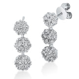 Ohrschmuck 18 kt WG, 12 Brill. 0,30 ct, TW-si, 30 Brill. 1,33 ct, TW-si