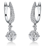 Ohrschmuck 18 kt WG, 2 Brill. 0,09 ct, TW-si, 2 Princ. 0,31 ct, TW-si, 8 Nav. 0,68 ct, TW-si, 66 Brill. 0,53 ct, TW-si