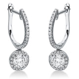 Ohrschmuck 18 kt WG, 2 Brill. 0,55 ct, TW-si, 60 Brill. 0,21 ct, TW-si