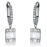 Ohrschmuck 18 kt WG, 12 Bag. 0,52 ct, TW-si, 28 Brill. 0,31 ct, TW-si