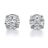 Ohrstecker 18 kt WG, 2 Princ. 0,22 ct, TW-vsi, 8 Nav. 0,50 ct, TW-vsi