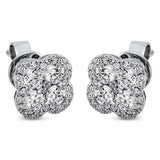 Ohrstecker 18 kt WG, 8 Brill. 0,64 ct, TW-vsi/si, 2 Princ. 0,08 ct, TW-vsi/si, 48 Brill. 0,18 ct, TW-vsi/si