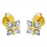 Ohrstecker 18 kt GG, Fassung rhodiniert, 8 Brill. 0,41 ct, TW-si