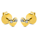 Ohrstecker 18 kt GG, 4 Brill. 0,03 ct, TW-si