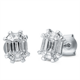 Ohrstecker 18 kt WG, 18 Fant-Schl. 0,61 ct, TW-si