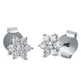 Ohrstecker 18 kt WG, 2 Brill. 0,05 ct, TW-si, 12 Brill. 0,26 ct, TW-si