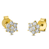 Ohrstecker 18 kt GG, 2 Brill. 0,12 ct, TW-si, 12 Brill. 0,58 ct, TW-si