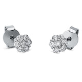 Ohrstecker 18 kt WG, 14 Brill. 0,30 ct, TW-si