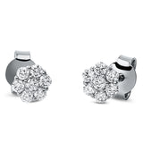 Ohrstecker 18 kt WG, 14 Brill. 0,39 ct, TW-si
