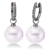 Ohrschmuck 18 kt WG, 10 Brill. 0,16 ct, braun, 2 SW weiß 12 mm