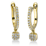 Ohrschmuck 18 kt GG, 2 Brill. 0,04 ct, TW-si, 38 Brill. 0,18 ct, TW-si