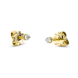 Ohrstecker 18 kt GG, 2 Brill. 0,06 ct, TW-si