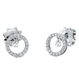 Ohrstecker 18 kt WG, 2 Brill. 0,10 ct, TW-si, 38 Brill. 0,19 ct, TW-si
