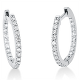 Creolen 18 kt WG, 40 Brill. 0,30 ct, TW-si