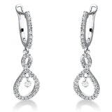 Ohrschmuck 18 kt WG, 8 Brill. 0,03 ct, TW-si, 2 Brill. 0,09 ct, TW-si, 62 Brill. 0,45 ct, TW-si