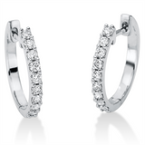 Creolen 18 kt WG, 18 Brill. 0,31 ct, TW-si