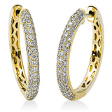 Creolen 18 kt GG, 38 Brill. 0,26 ct, TW-si, 72 Brill. 0,46 ct, TW-si