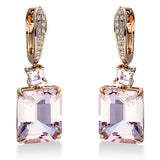 Ohrschmuck 18 kt RG, 32 Brill. 0,12 ct, TW-si, 2 Morganit 8,10 ct pink, 2 Morganit 0,30 ct pink