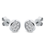 Ohrstecker 18 kt WG, 2 Brill. 0,06 ct, TW-si, 16 Brill. 0,14 ct, TW-si