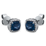 Ohrstecker 18 kt WG, 40 Brill. 0,11 ct, TW-si, 2 Topase 1,34 ct Lond. blue