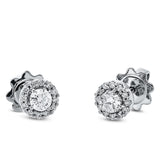 Ohrstecker 18 kt WG, 2 Brill. 0,30 ct, TW-si, 24 Brill. 0,12 ct, TW-si