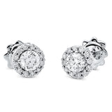 Ohrstecker 18 kt WG, 2 Brill. 0,61 ct, TW-si, 24 Brill. 0,17 ct, TW-si