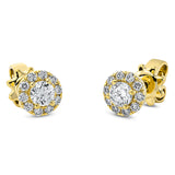Ohrstecker 18 kt GG, 2 Brill. 0,22 ct, TW-si, 20 Brill. 0,14 ct, TW-si