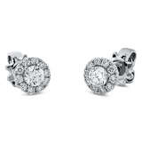 Ohrstecker 18 kt WG, 2 Brill. 0,22 ct, TW-si, 20 Brill. 0,14 ct, TW-si