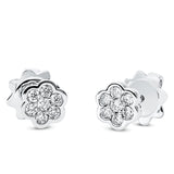 Ohrstecker 18 kt WG, 2 Brill. 0,04 ct, TW-si, 12 Brill. 0,20 ct, TW-si