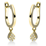 Ohrschmuck 18 kt GG, 4 Brill. 0,03 ct, TW-si, 12 Brill. 0,05 ct, TW-si