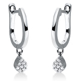 Creolen 18 kt WG, 4 Brill. 0,03 ct, TW-si, 12 Brill. 0,05 ct, TW-si