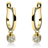 Ohrschmuck 18 kt GG, 2 Brill. 0,04 ct, TW-si, 16 Brill. 0,07 ct, TW-si
